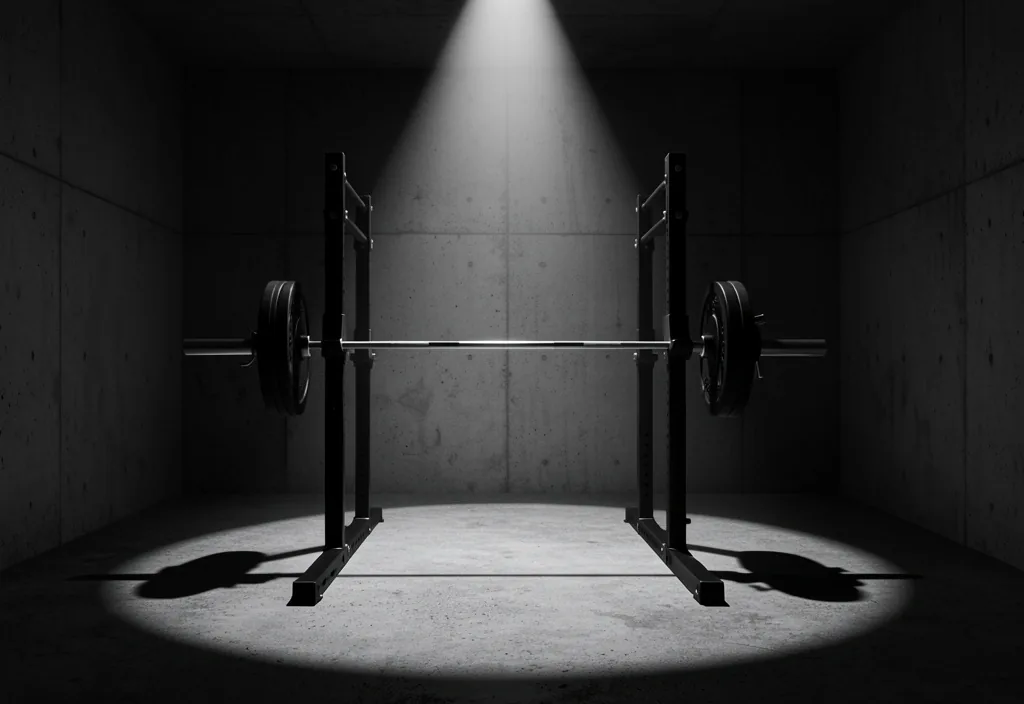 Rack de squat dans une salle minimaliste