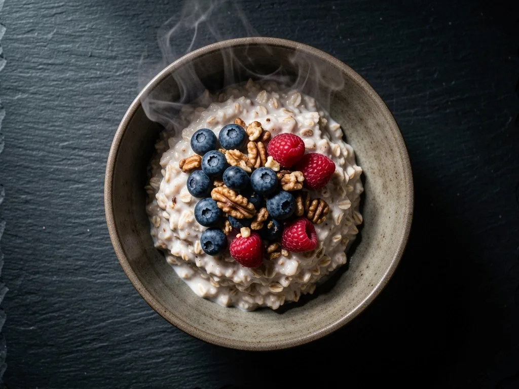 Bol de flocons d'avoine avec fruits et fruits secs
